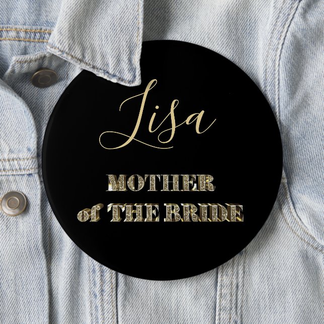 Svart guld- glittertypografi för budens mamma knapp (In Situ)