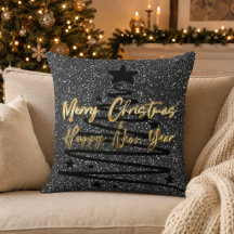 Svart Guld God Jul Gott Nytt År