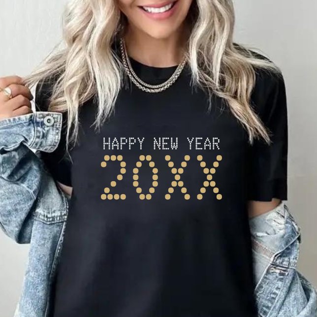 Svart & Guld Gott Nytt År 2024 T Shirt (Black & Gold Happy New Year 2024 T-Shirt)
