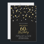 Svart & Guld Hexagon Confetti 60:e Födelsedagsfest Inbjudningar<br><div class="desc">Fira din speciella dag med detta moderna 60:e födelsedagsfest inbjudan. Den här designen innehåller ett snyggt med texten "60:e födelsedag" med hexagonkonfirmering med ett svart tema från färg i guld. Du kan beställa en utskriven inbjudan eller hämta digitalt inbjudan för att skicka omedelbart. Fler inbjudningar och party-tillbehör finns på min...</div>