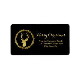 Svart Guld-Hjort, juladress Adressetikett