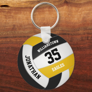 Svart guld-idrottslag, pojkar flickor volleyball nyckelring