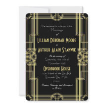 Svart & guld- inbjudningar