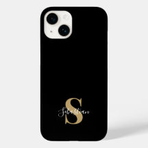 Svart & Guld | Initial Monogram Personligt Namn