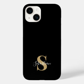 Svart & Guld | Initial Monogram Personligt Namn