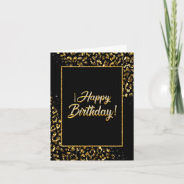 Svart Guld & Jewel Leopard Inbjudan