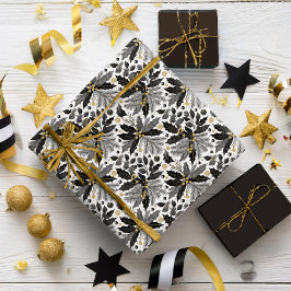 Svart Guld jul Mönster#17 ID1009 Presentpapper