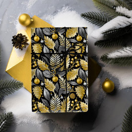 Svart Guld jul Mönster#22 ID1009 Presentpapper