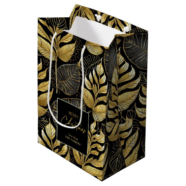 Svart Guld jul Mönster#29 ID1009 (Framsidan Vinklad)