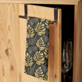 Svart Guld jul Mönster#29 ID1009 Kökshandduk