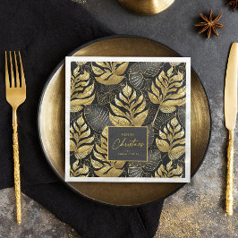Svart Guld jul Mönster#29 ID1009 Pappersservett