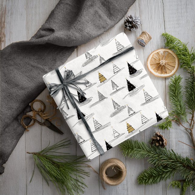 Svart Guld jul Mönster#5 ID1009 Presentpapper (Skapare uppladdad)