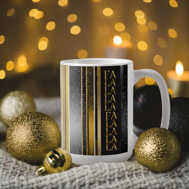 Svart Guld-julklapp La Mönster#27 ID1009 Kaffemugg (Skapare uppladdad)