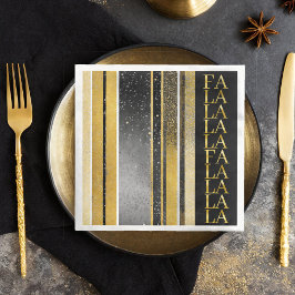 Svart Guld-julklapp La Mönster#27 ID1009 Pappersservett