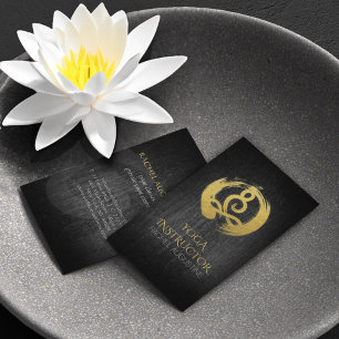 Svart Guld Kalligrafi Yoga Meditation ZEN-symbol Visitkort