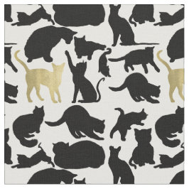 Svart guld- katter tyg