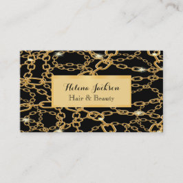 Svart guld-kedjor, lyxsmycken, klassiskt visitkort