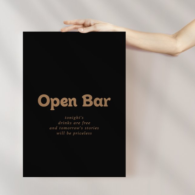 Svart Guld Klassisk Minimal Bröllops Öppen Bar Sky Poster (Skapare uppladdad)