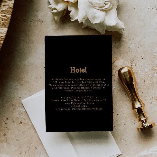Svart Guld Klassiskt Minimalt Hotell Tilläggskort (Skapare uppladdad)