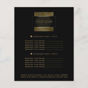 Svart Guld Konceptuell Minimal Namngeometri Flygblad