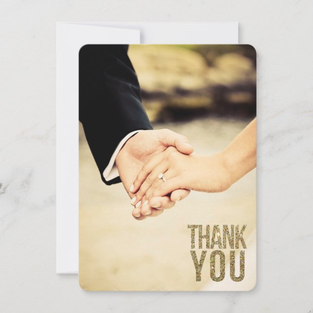 Svart & guld- kort för glittertackfoto (Framsida)