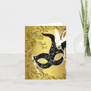 Svart guld- kort för maskeradpartytack