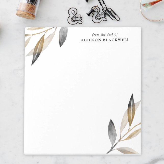 Svart Guld Lämnar från Anteckningsblockets skrivbo Anteckningsblock (Skapare uppladdad)