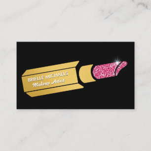 Svart Guld Läppstift Sminkartist Visitkort