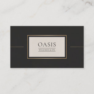 Svart Guld Linje Rektangel Elegant Modern Visitkort