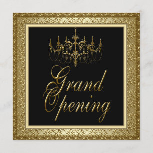 Svart Guld Ljuskrona Företagets Grand Opening Inbjudningar