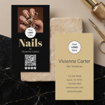 Svart Guld Logo QR-kod Foto Nagelsalong