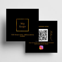Svart guld logo QR-kod Instagram följ oss