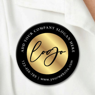 Svart & Guld Logotyp Företagets Kampanjmaterial Knapp