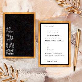 Svart Guld Luxurious Bröllop OSA Food Allergies Kort