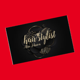 Svart guld lyx elegant professionell frisörsalong visitkort