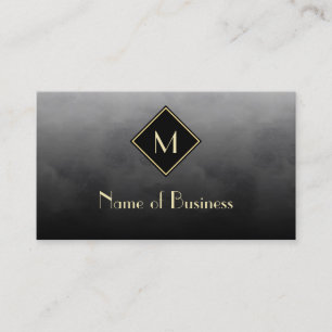 Svart Guld Lyx Monogram Visitkort