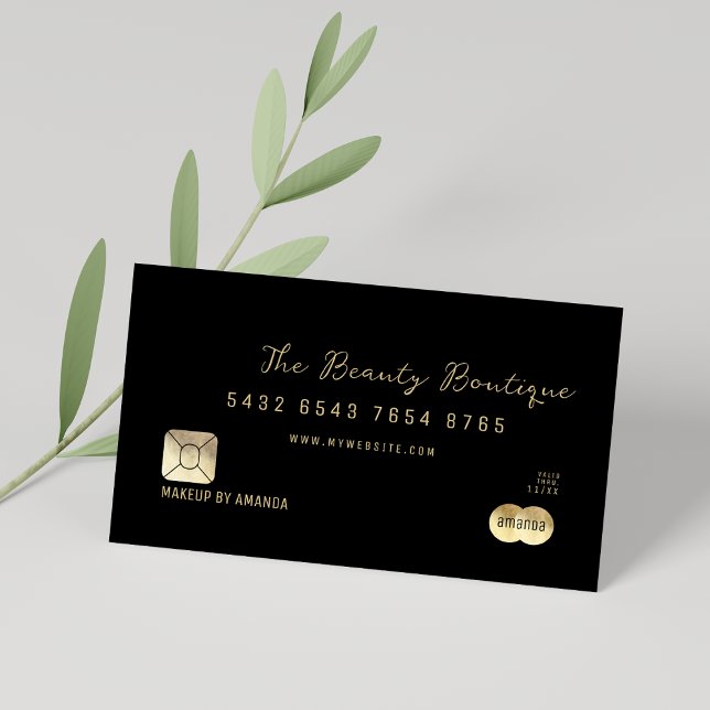 Svart Guld-lyxkort för Elegant, Kredit Visitkort (Simple Elegant Black Gold Luxury Credit Card)