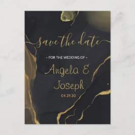 Svart & Guld M Spara datum Annonserings vykort