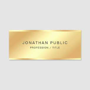 Svart & Guld Mall Anställd Personal Besättning Lyx Namnbricka