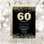 Svart & Guld Manar eller Könor 60:e Födelsedagsfes Inbjudningar<br><div class="desc">Svarta & Guld Manar eller Kvinnors 60:e inbjudan till Konfetti i Glitter i Födelsedagsfest inbjudan,  vackra Faux Guld. Matchande samling i Niche- och Nest-butiken. Design Courtesy of Studio Danmark</div>