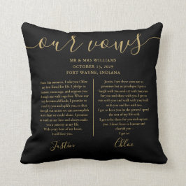 Svart Guld Manus Hans Och Hennes Foto Bröllopslöft Kudde