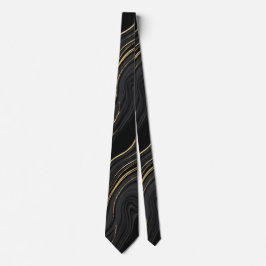 Svart & Guld Marmor Abstrakt Slips