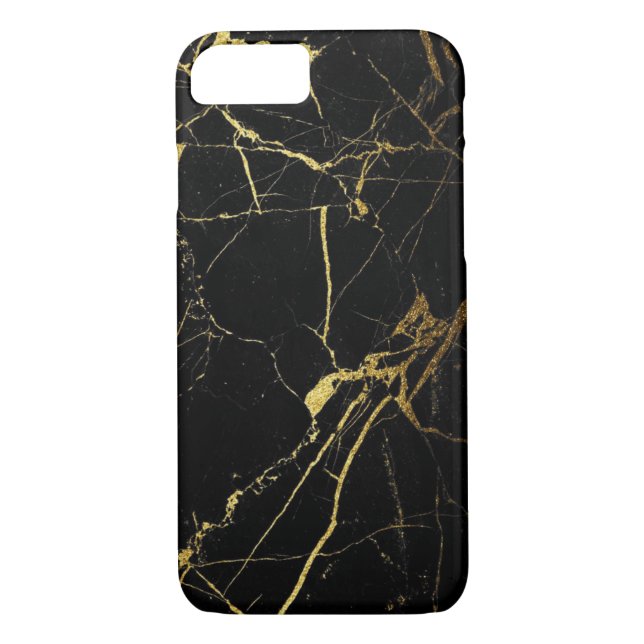 Svart & guld- marmor Case-Mate iPhone skal (Baksida)