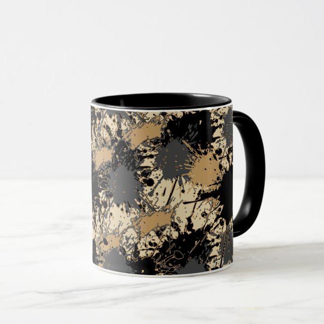 Svart & Guld Marmor Mugg — Konst Möter Elegans (Framsida höger)