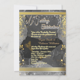 Svart & Guld Marmor Platt Kort