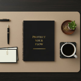 Svart & Guld Minimalistisk Fokus Journal