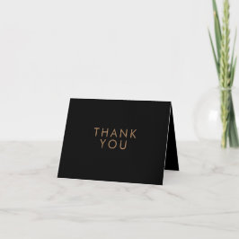 Svart Guld Minimalistisk Personlig Tacksamhetskort Tack Kort