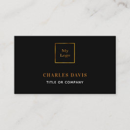 Svart guld-minimalistisk Qr-logotyp Visitkort