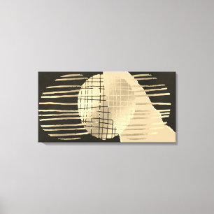 Svart Guld Modern Abstrakt Stretched Kanvastryck
