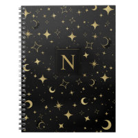 Svart & Guld Modern Celestial Måne Stjärnor Bröllo
